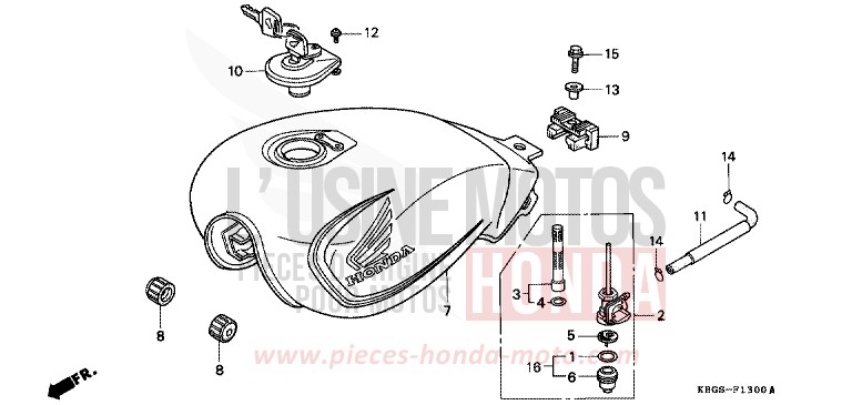 RESERVOIR A CARBURANT de CB Two Fifty MONZA RED (R110) de 1994